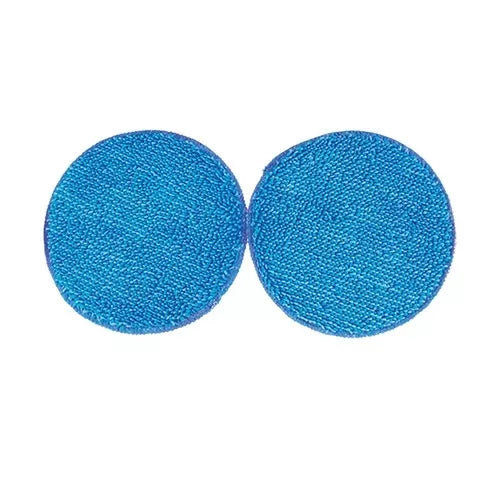 A Pair Of Blue Polishing Pads for EP170 & EPV1100 are shown side by side on a white background, ideal for adding shine to hard floors with compatible polishers.