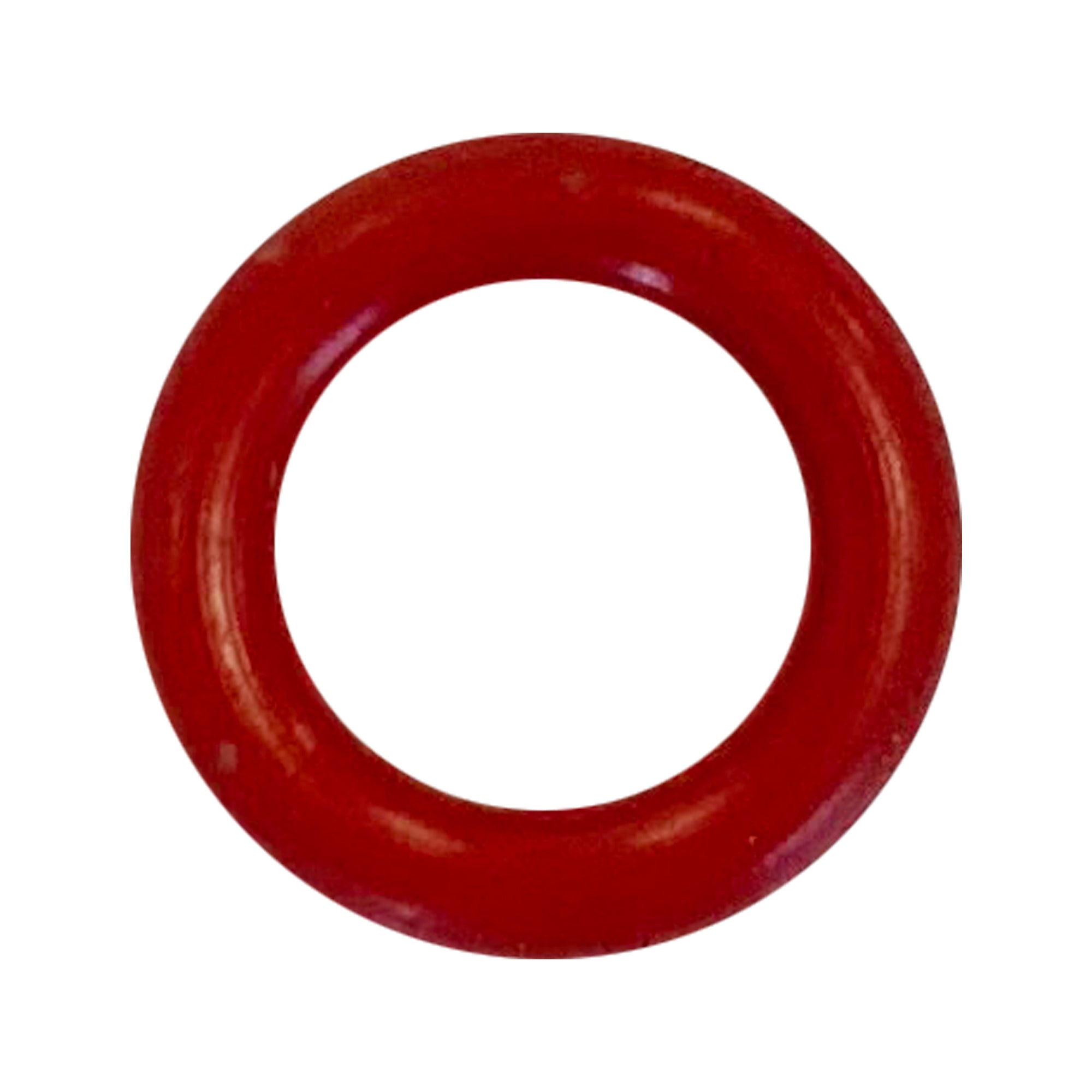 A Small O Ring Extension Tube X2 for SC1000, red and circular with a hollow center, is shown from above as a replacement part for steam cleaner extension tubes on a white background.
