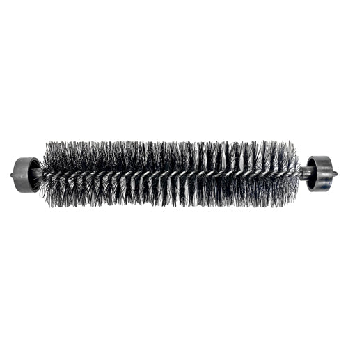 The Replacement Brush for 525 is a cylindrical roll with dense black bristles and plastic end caps, designed as a replacement brush for Speedsweep Manual Carpet Sweeper and similar carpet cleaning attachments.