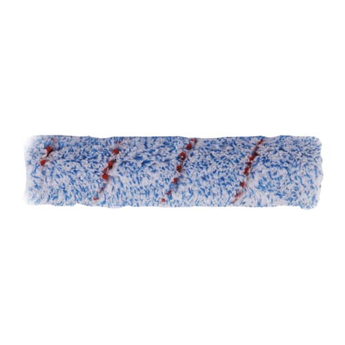 A fluffy white paint roller cover with blue and red stripes—perfect as a Replacement Roller Brush for your EW3060.