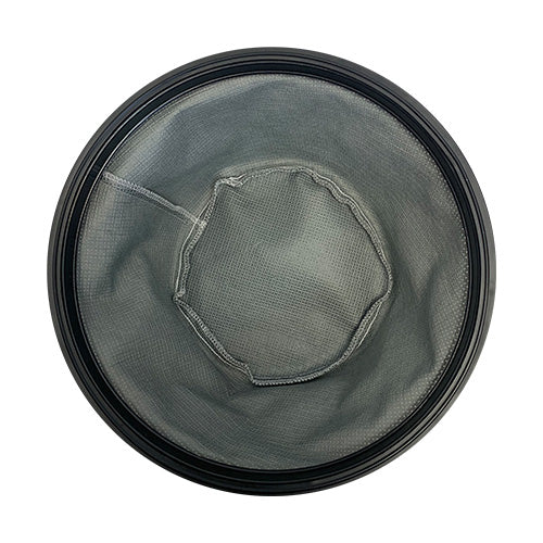 A round, fine mesh Cloth Bag Filter with a black plastic frame for the EW4001, designed to enhance cleaning efficiency, shown from above against a white background.