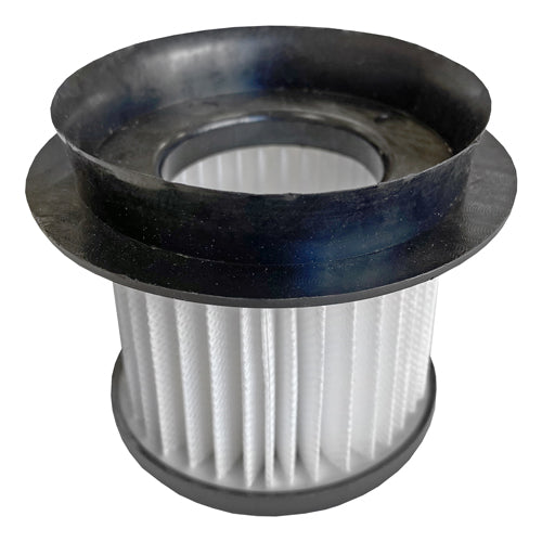 A Pleated Filter for HSVC4, featuring a cylindrical design with white paper center and black plastic rims, made for the Chilli Series Vacuum Cleaner and displayed on a white background.