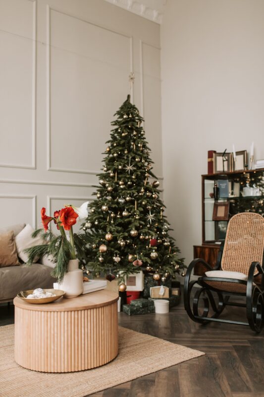 plan to place your Christmas Tree in a cooler part of the room to reduce the chance of needles dropping